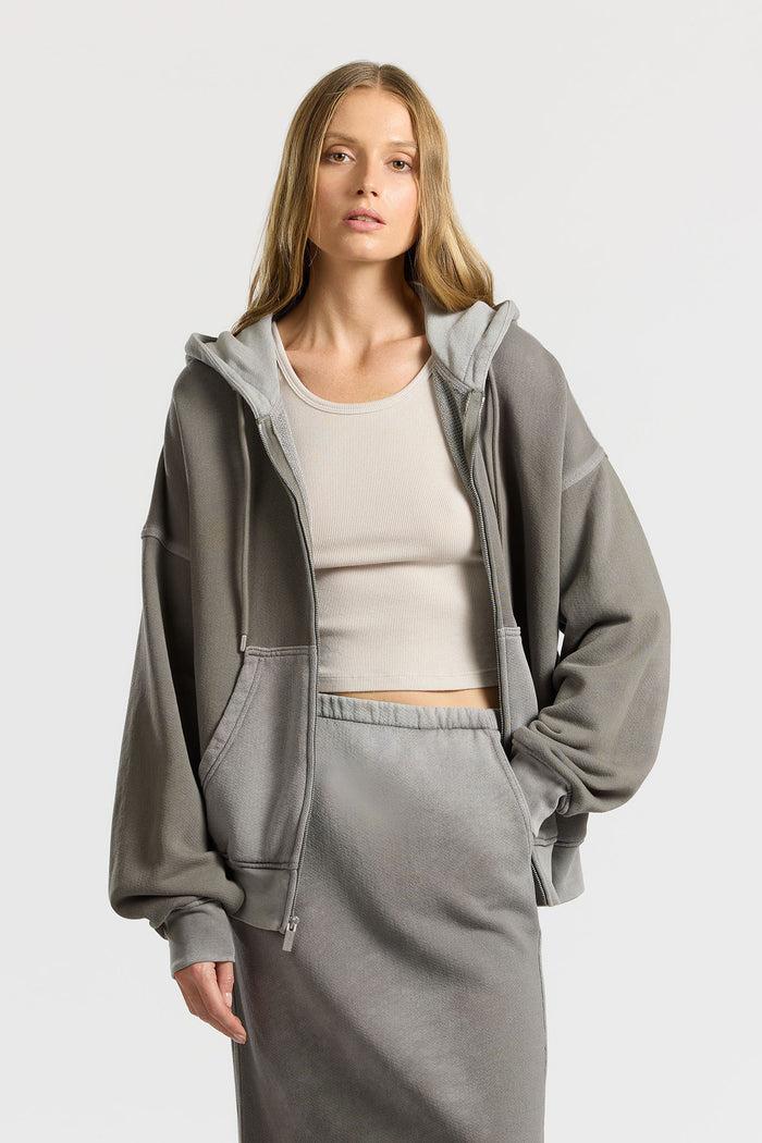 cotton citizen Boston Zip Hoodie Vintage Cement