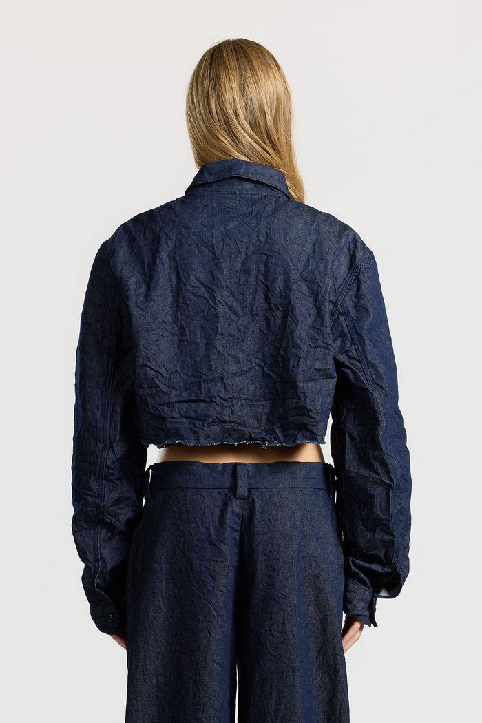 Cotton Citizen Manhattan Crop Shirt Dark Indigo