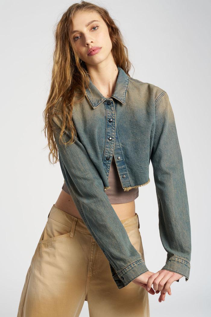 Cotton Citizen Manhattan Crop Shirt Rosewood