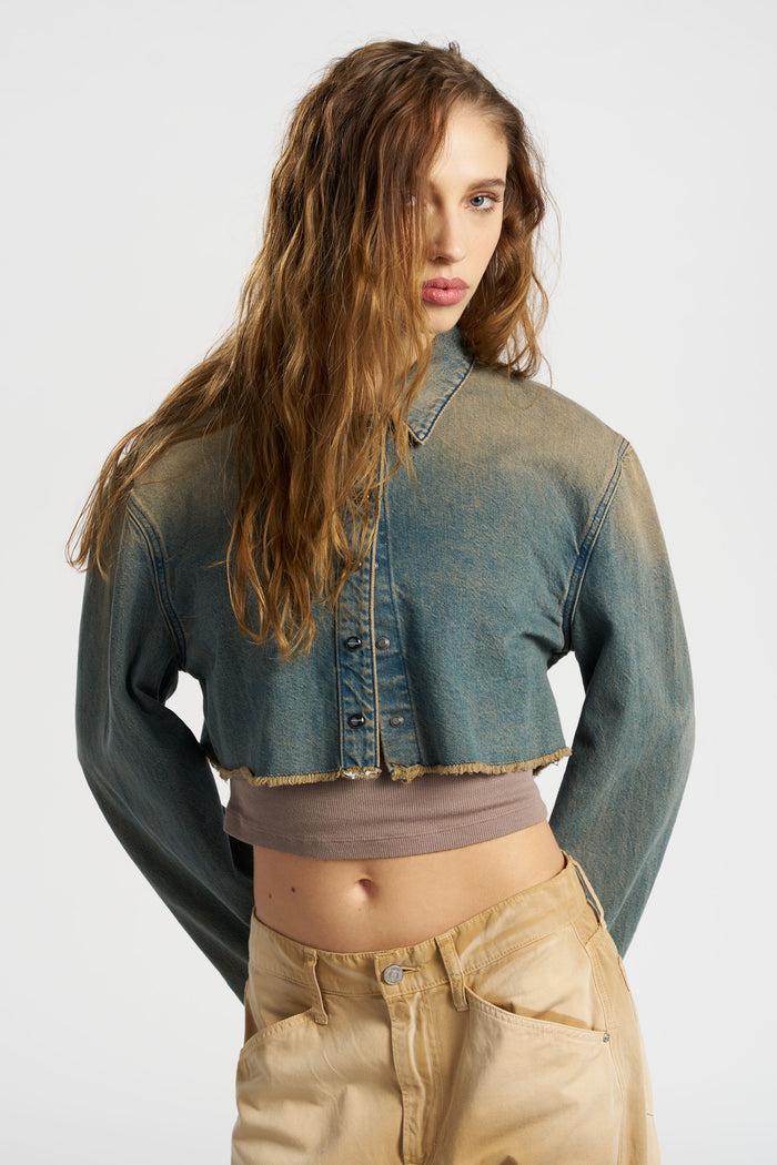 cotton citizen Manhattan Crop Shirt Rosewood