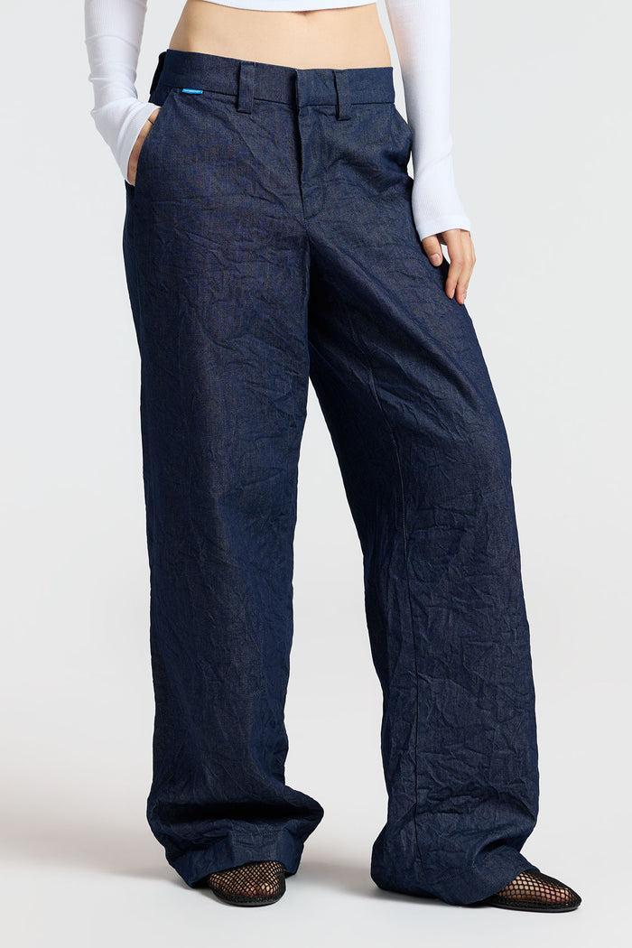 Cotton Citizen Manhattan Pant Dark Indigo Crinkle