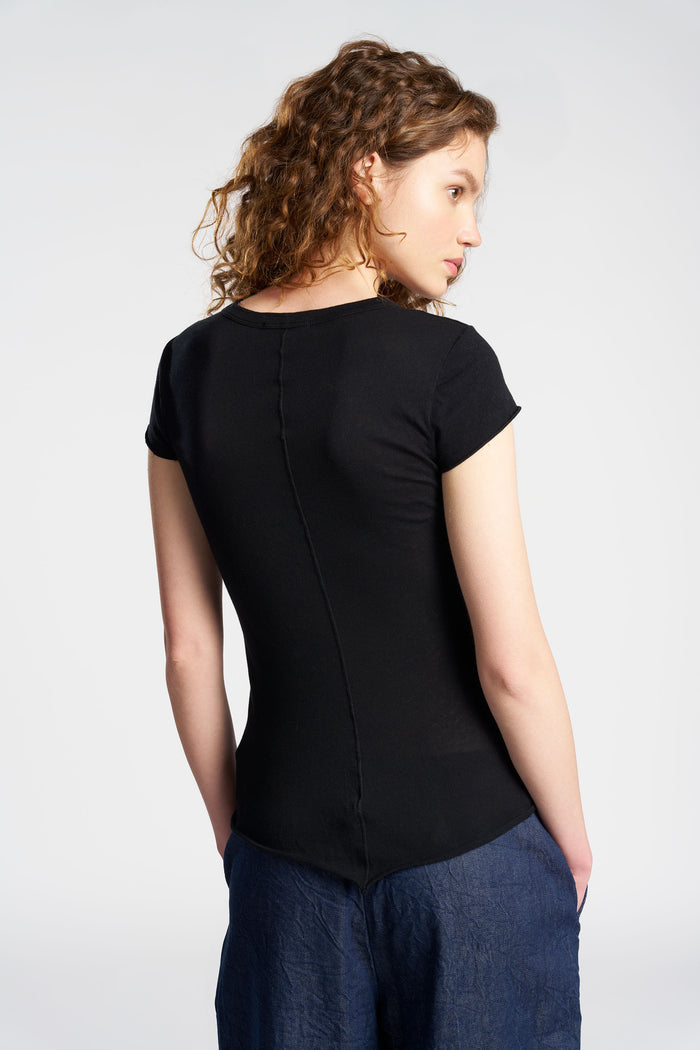 Cotton Citizen Marbella Cap Sleeve Tee Jet Black