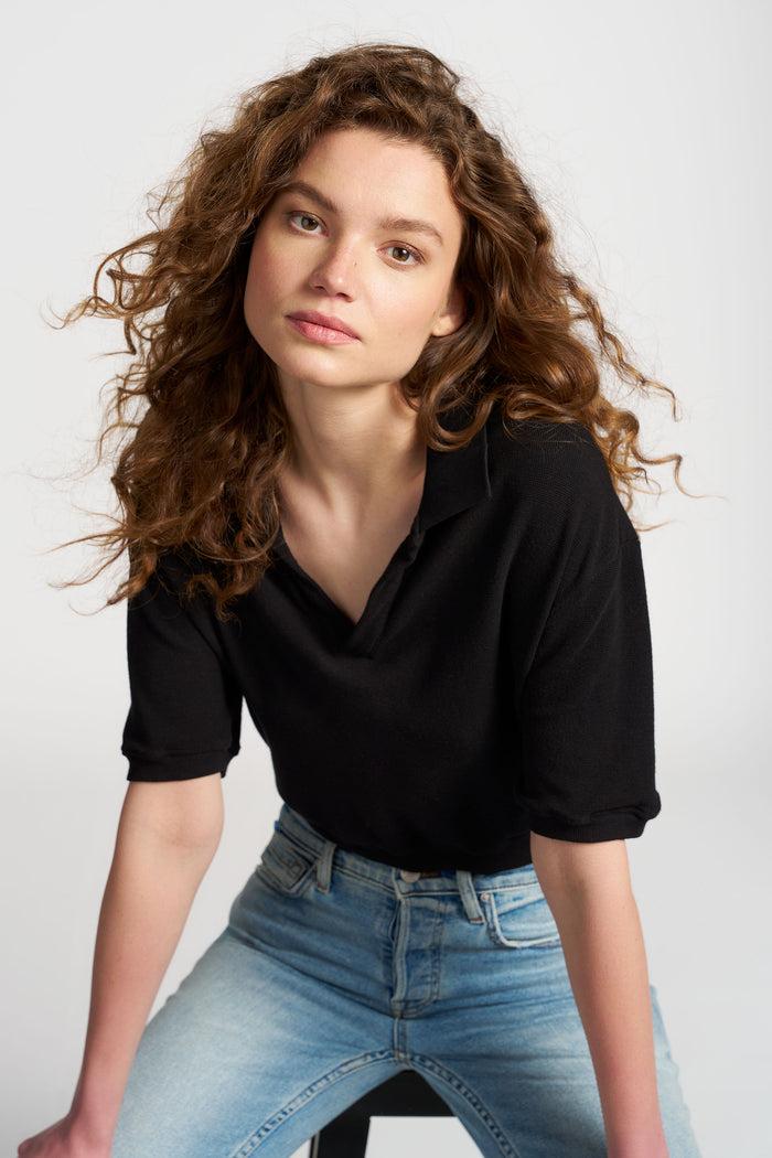 Cotton Citizen Monaco Polo Tee Jet Black