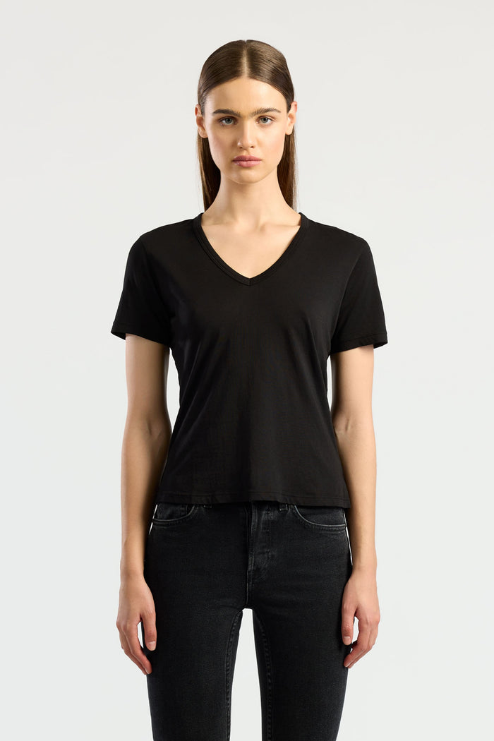 cotton citizen Standard V-Neck Tee Jet Black