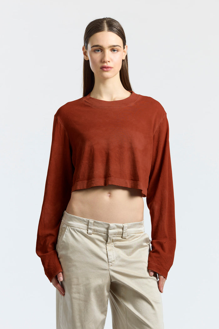 Cotton Citizen Tokyo Crop Shirt Vintage Red Wine