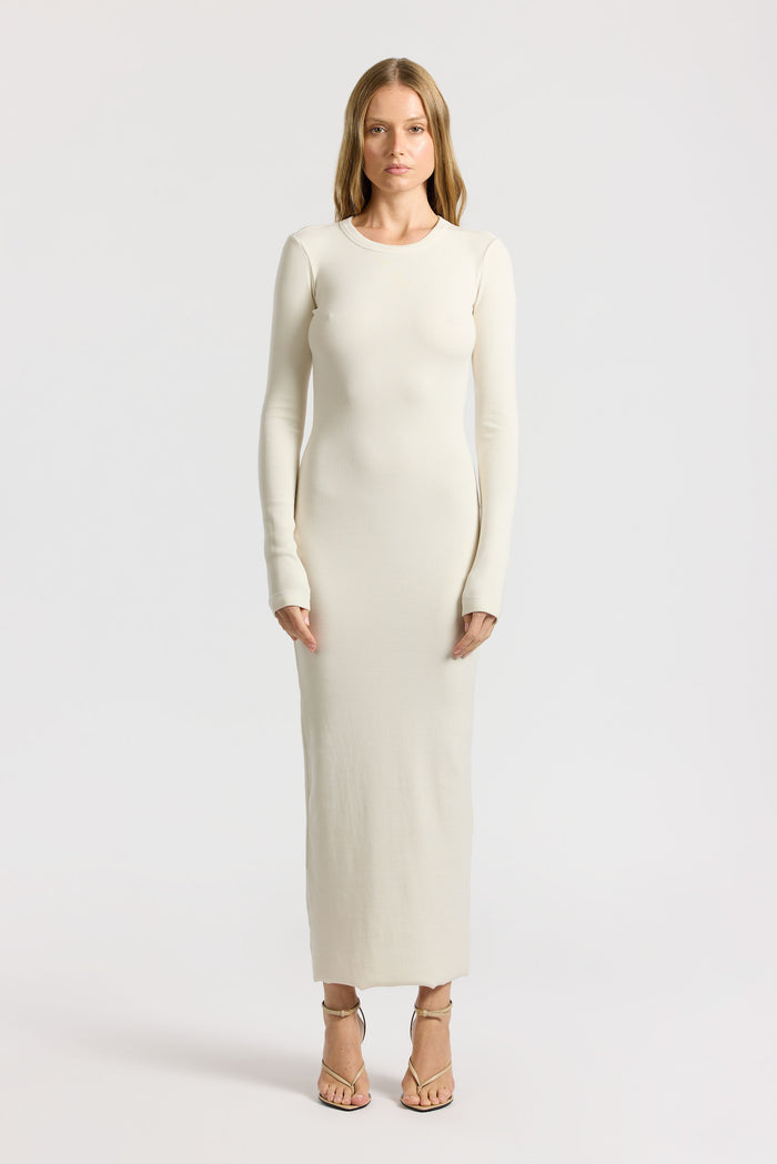 Cotton Citizen Verona Crewneck Maxi Dress Bone