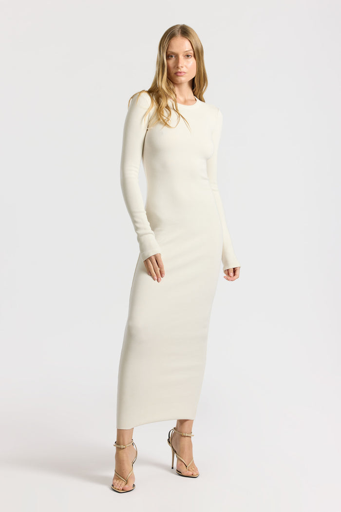 cotton citizen Verona Crewneck Maxi Dress Bone