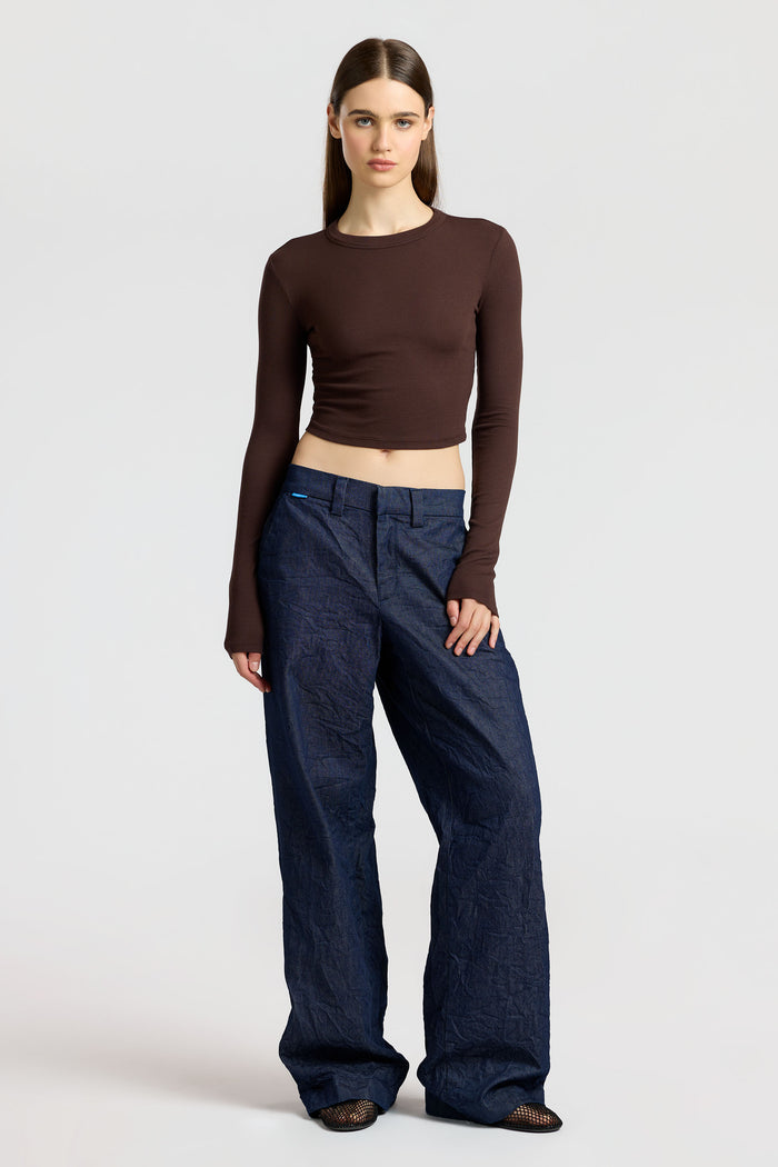 Cotton Citizen Verona Crop Shirt Chocolate