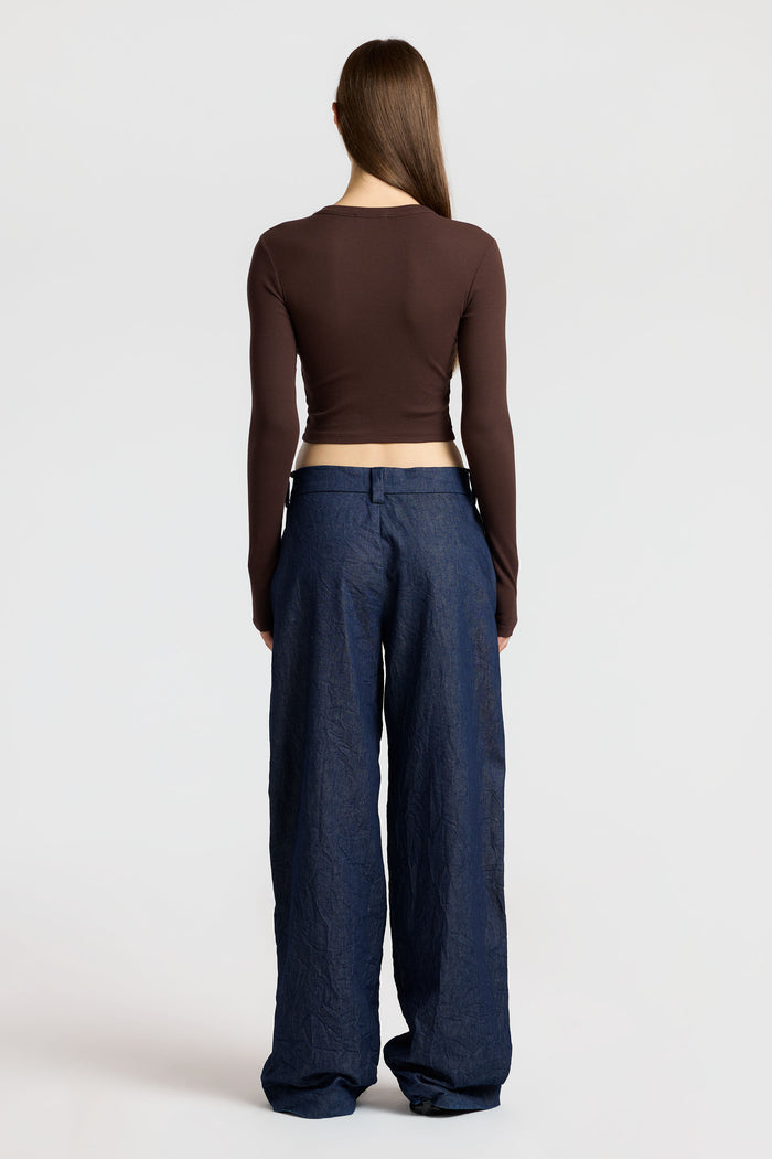 Cotton Citizen Verona Crop Shirt Chocolate