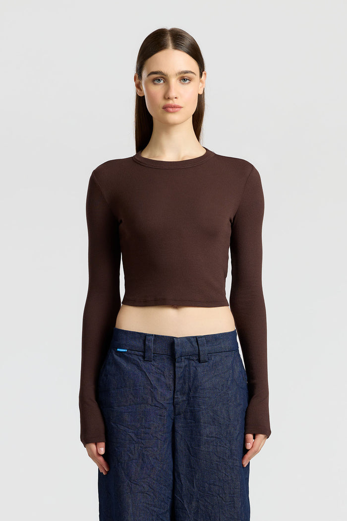 cotton citizen Verona Crop Shirt Chocolate