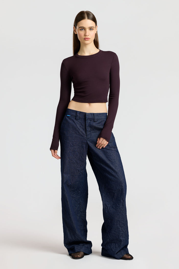 Cotton Citizen Verona Crop Shirt Eggplant