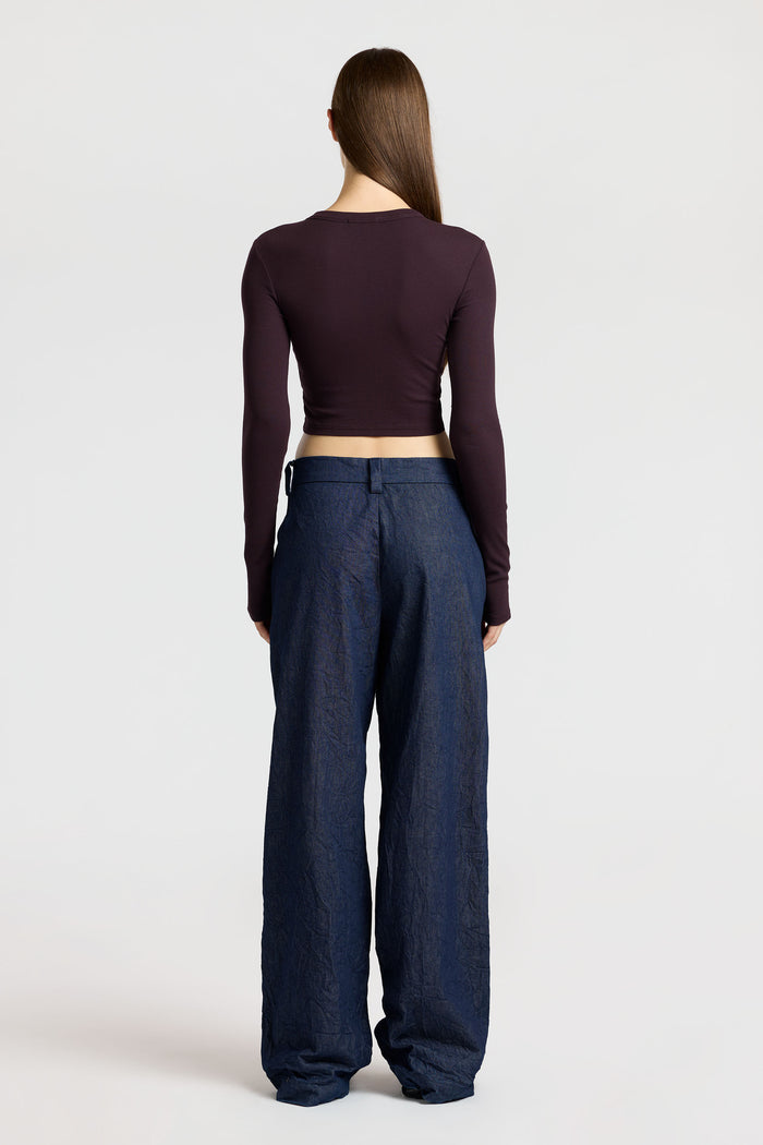 Cotton Citizen Verona Crop Shirt Eggplant