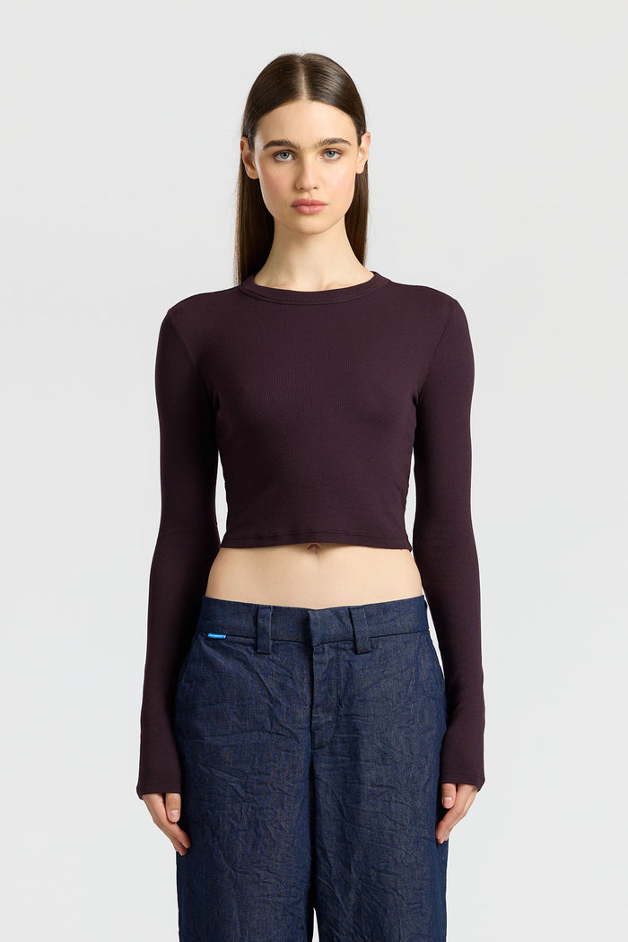 cotton citizen Verona Crop Shirt Eggplant
