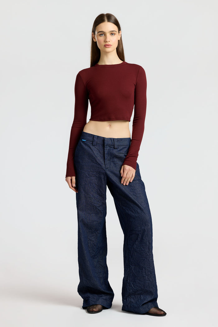 Cotton Citizen Verona Crop Shirt Red Wine