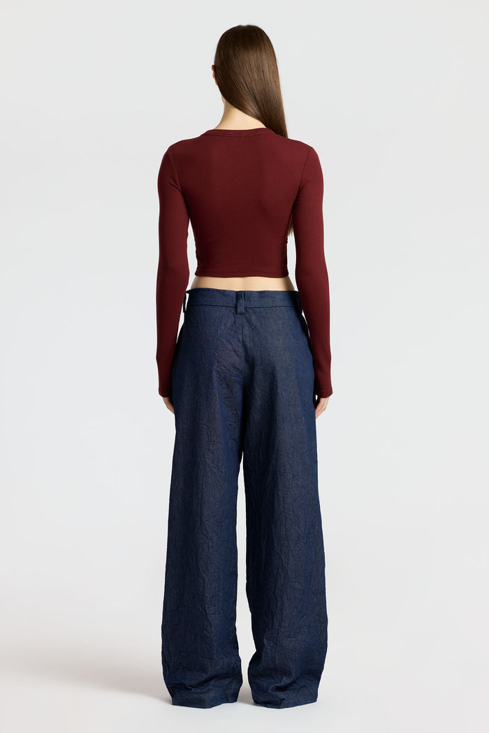 Cotton Citizen Verona Crop Shirt Red Wine