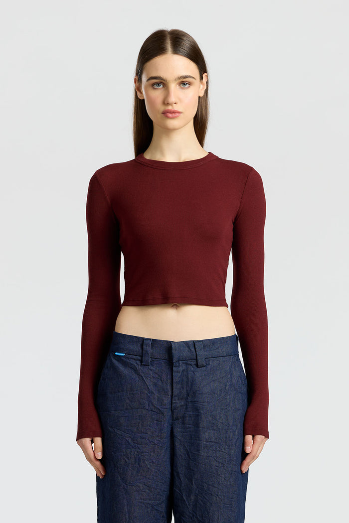 cotton citizen Verona Crop Shirt Red Wine