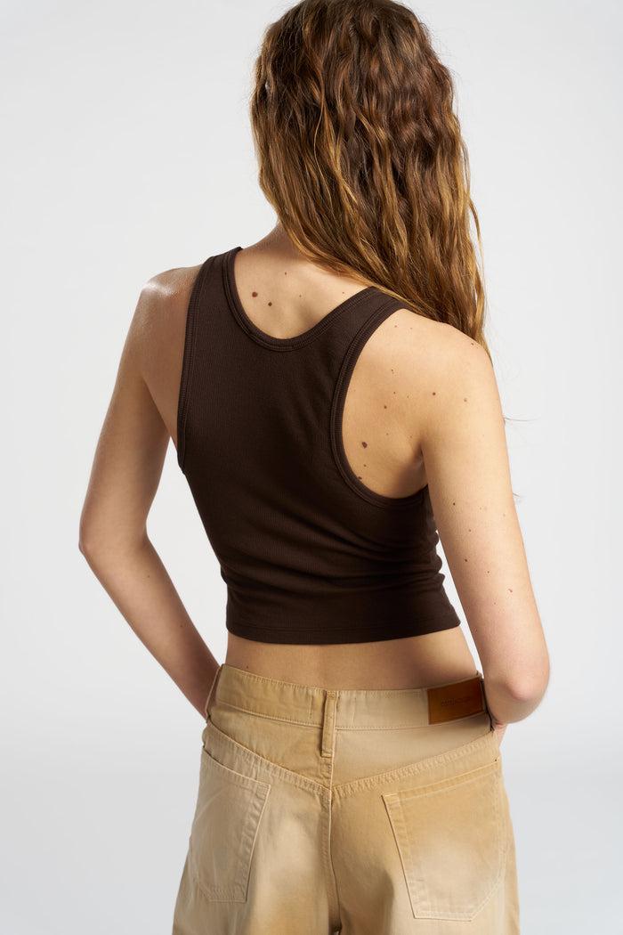 Cotton Citizen Verona Crop Tank Chocolate