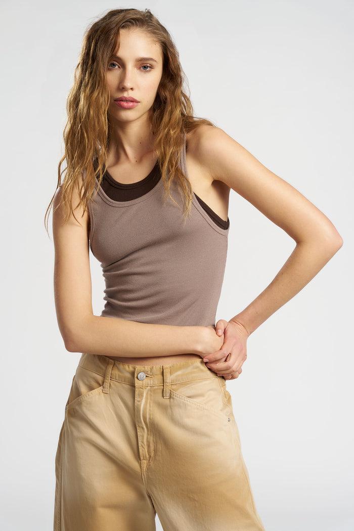 cotton citizen Verona Crop Tank Dove