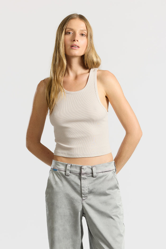cotton citizen Verona Crop Tank Fog