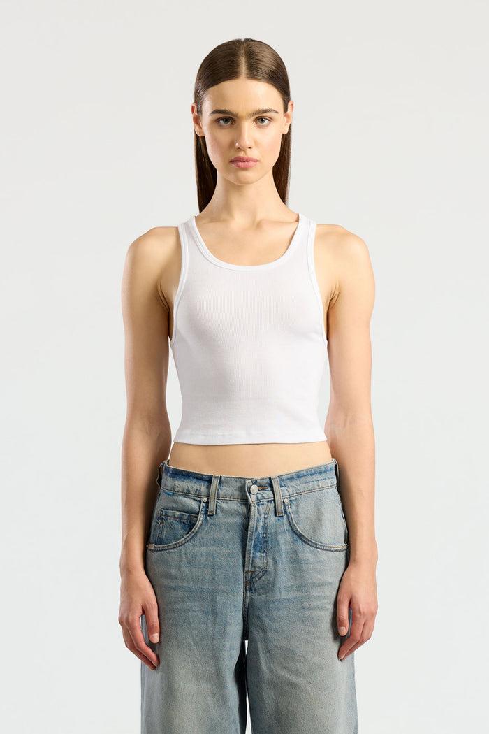 cotton citizen Verona Crop Tank White