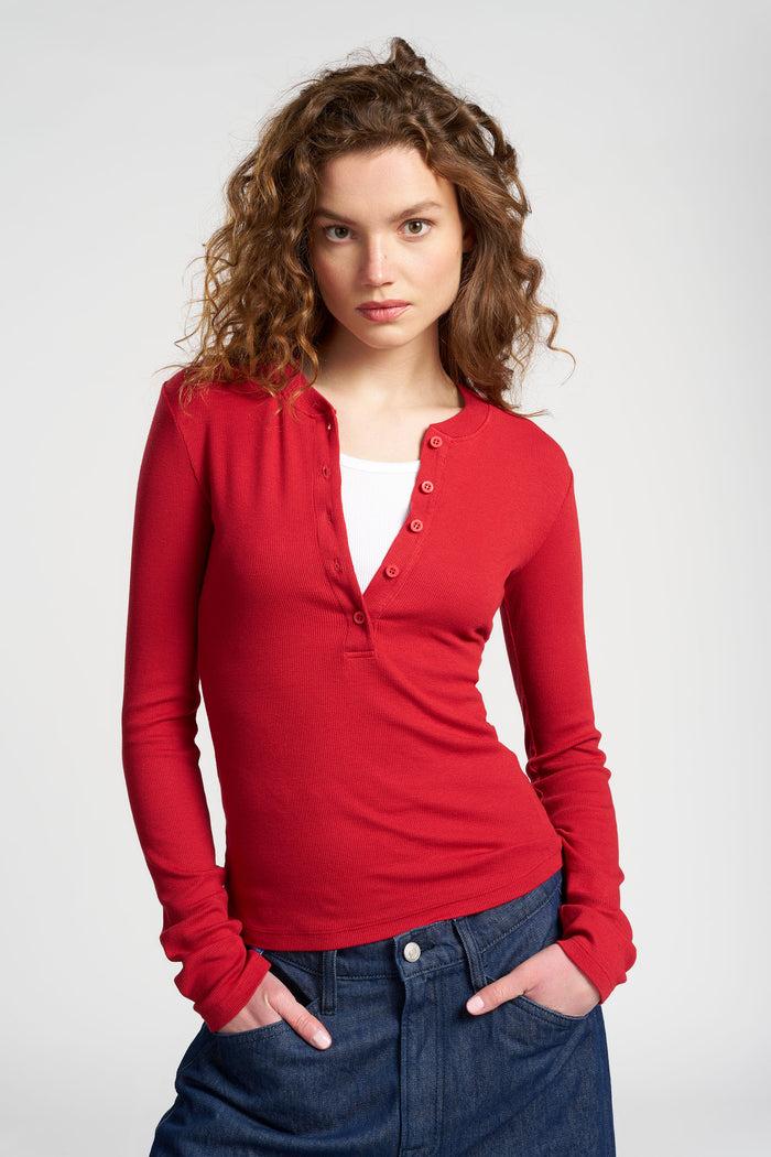 cotton citizen Verona Henley Crimson