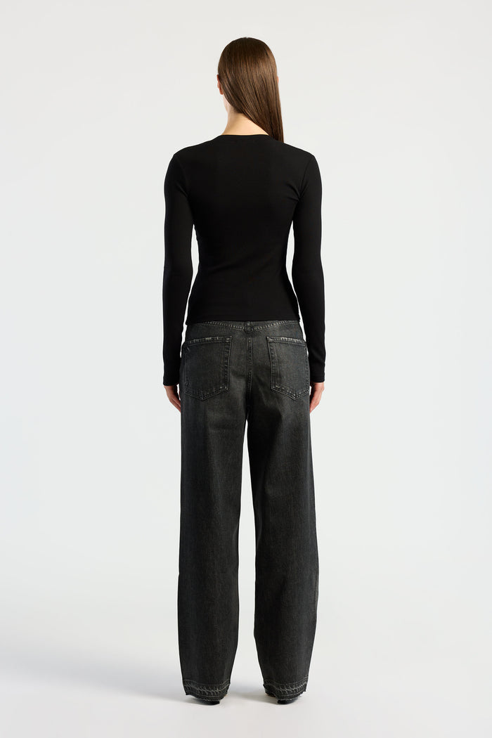 Cotton Citizen Verona Henley Jet Black