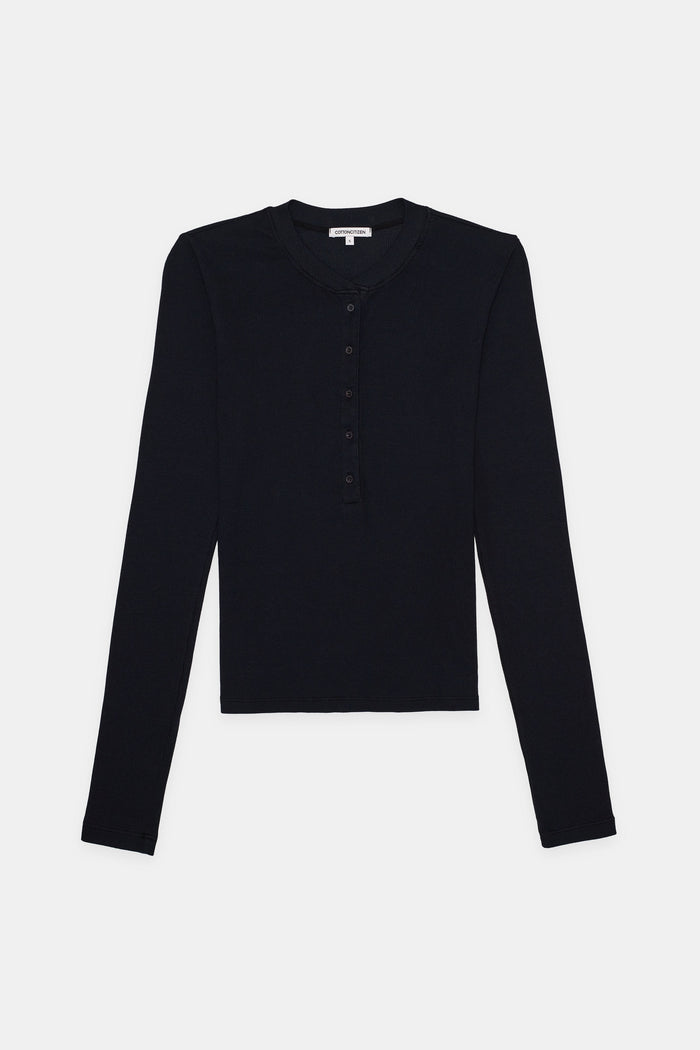 Cotton Citizen Verona Henley Jet Black