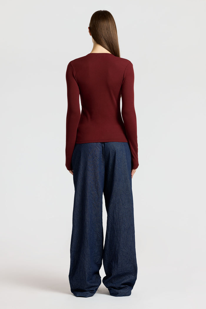 Cotton Citizen Verona Henley Red Wine