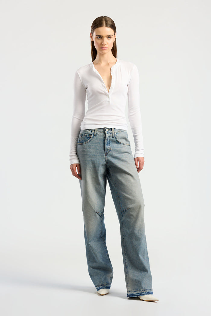 Cotton Citizen Verona Henley White