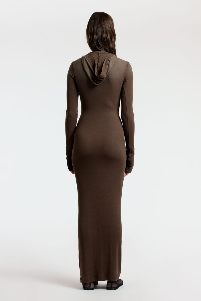 Cotton Citizen Verona Hoodie Dress Chocolate Cast