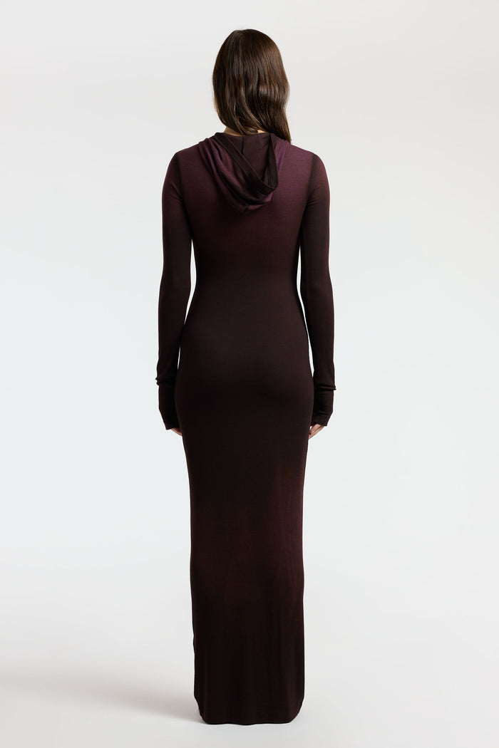 Cotton Citizen Verona Hoodie Dress Eggplant Cast