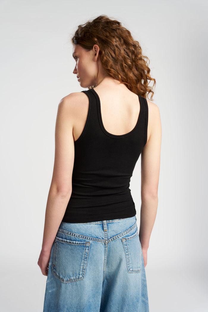 Cotton Citizen Verona Scoop Tank Jet Black