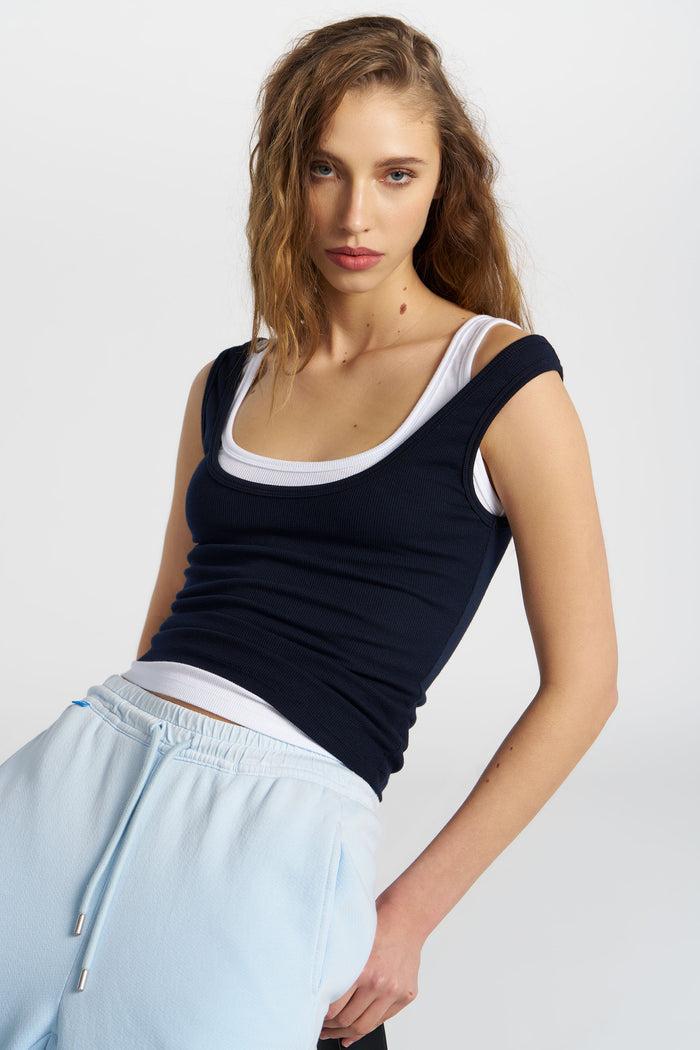 cotton citizen Verona Scoop Tank Super Navy