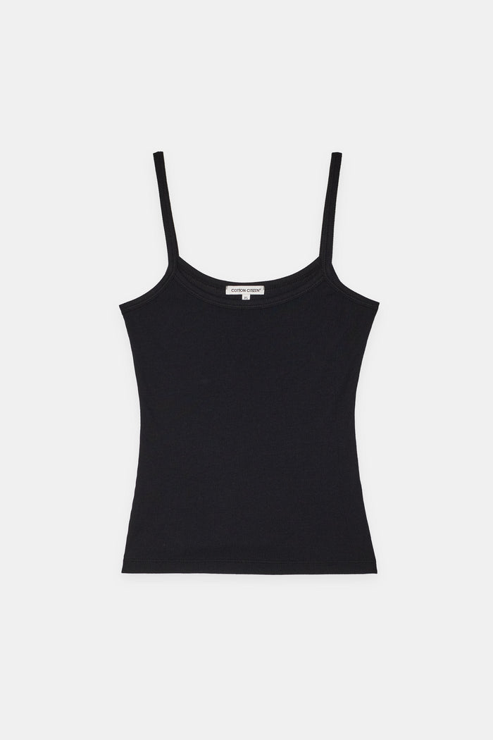 Cotton Citizen Verona Spaghetti Tank Jet Black