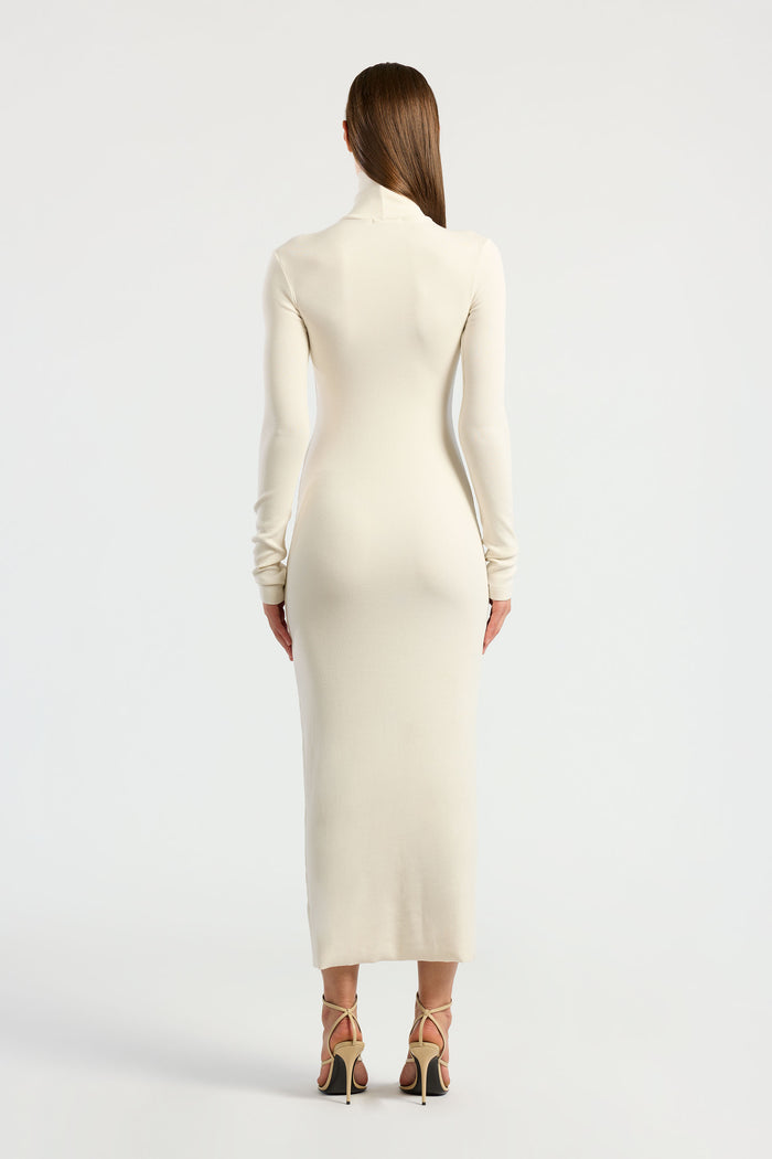 Cotton Citizen Verona Turtleneck Maxi Dress Bone