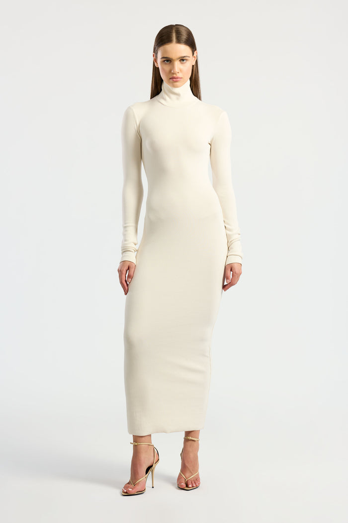 cotton citizen Verona Turtleneck Maxi Dress Bone