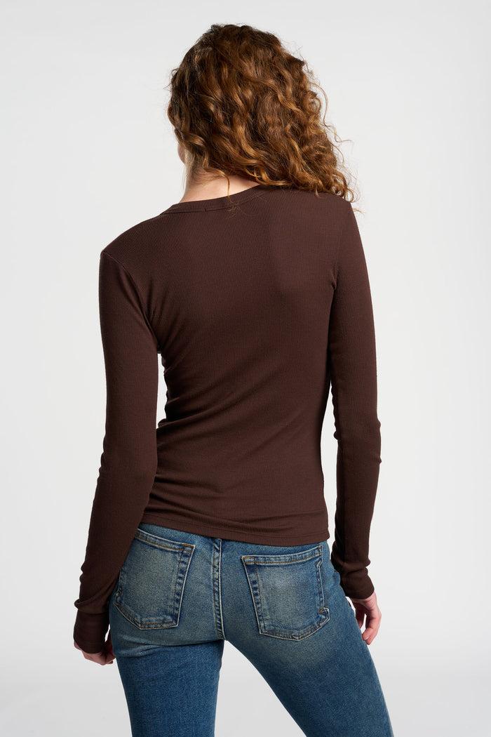 Cotton Citizen Verona U-Neck Shirt Chocolate