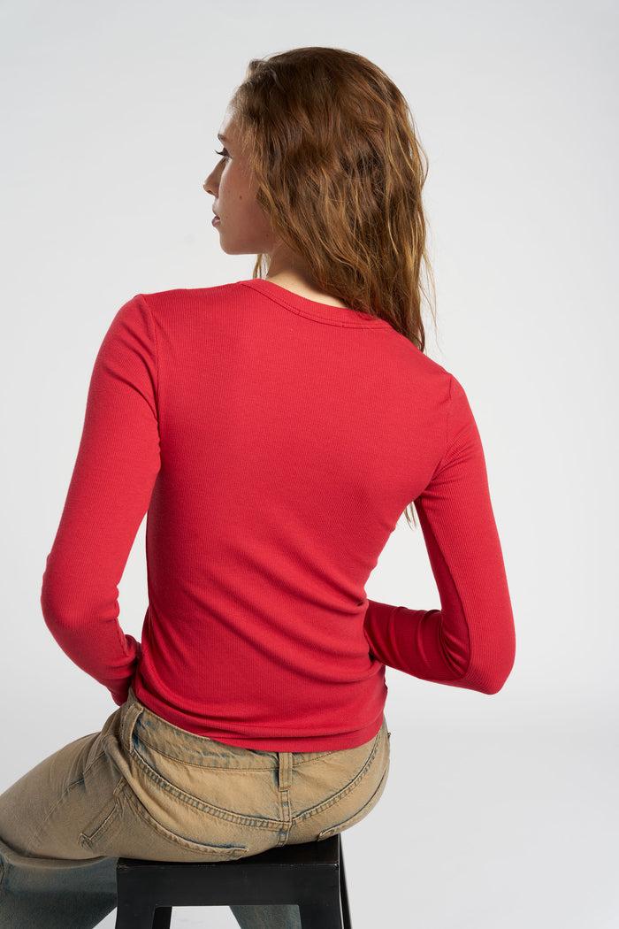 Cotton Citizen Verona U-Neck Shirt Crimson