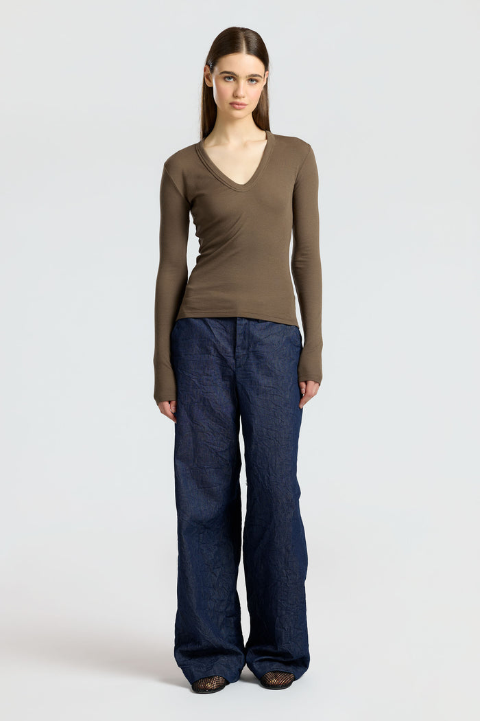 Cotton Citizen Verona U-Neck Shirt Fossil