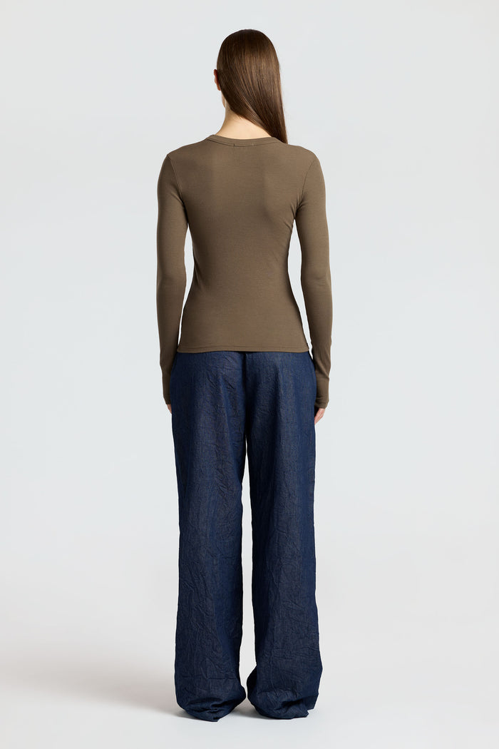 Cotton Citizen Verona U-Neck Shirt Fossil