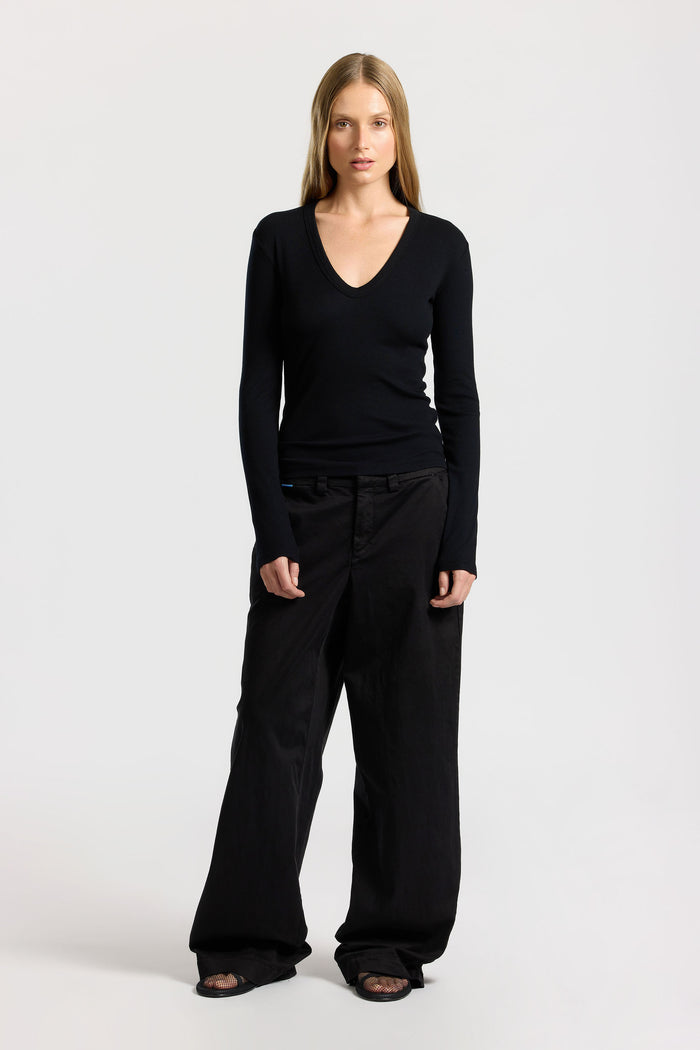 Cotton Citizen Verona U-Neck Shirt Jet Black