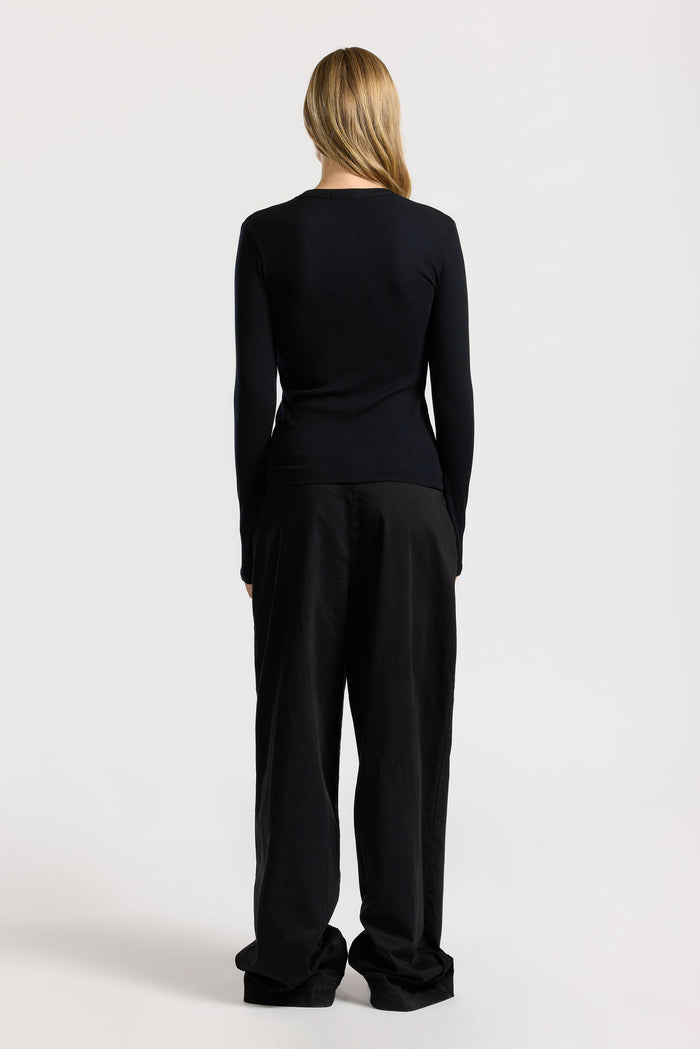 Cotton Citizen Verona U-Neck Shirt Jet Black