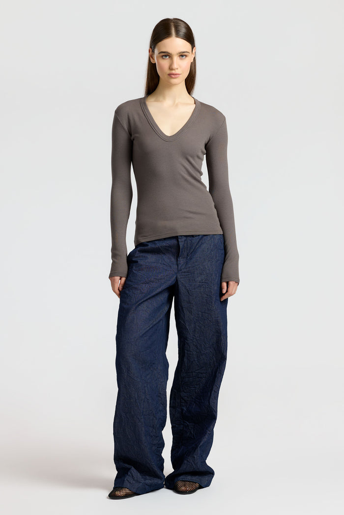 Cotton Citizen Verona U-Neck Shirt Stone