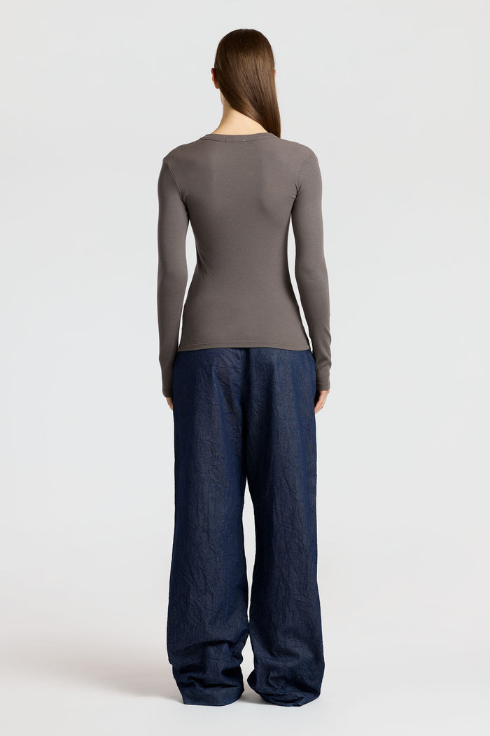 Cotton Citizen Verona U-Neck Shirt Stone