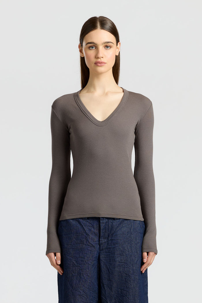 cotton citizen Verona U-Neck Shirt Stone