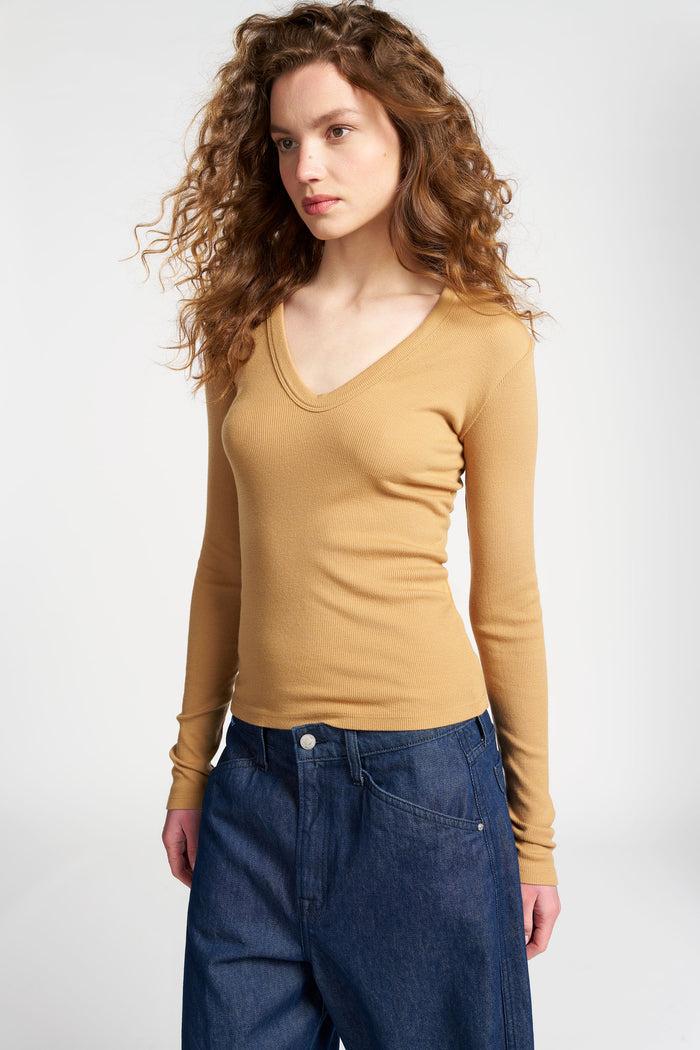 Cotton Citizen Verona U-Neck Shirt Wheat