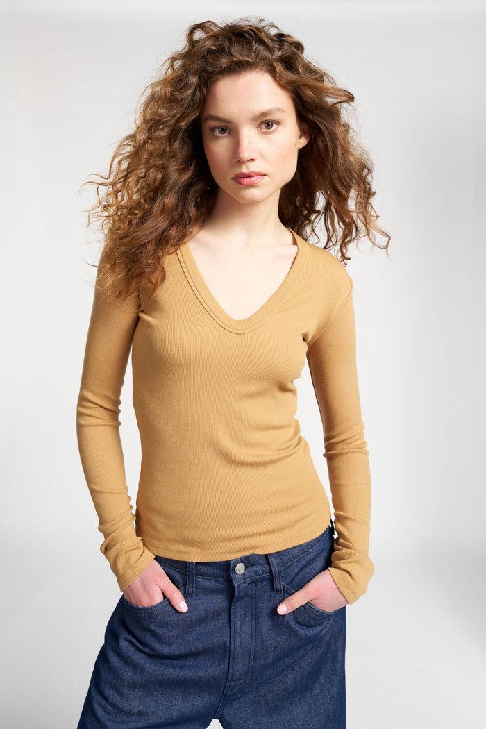 cotton citizen Verona U-Neck Shirt Wheat