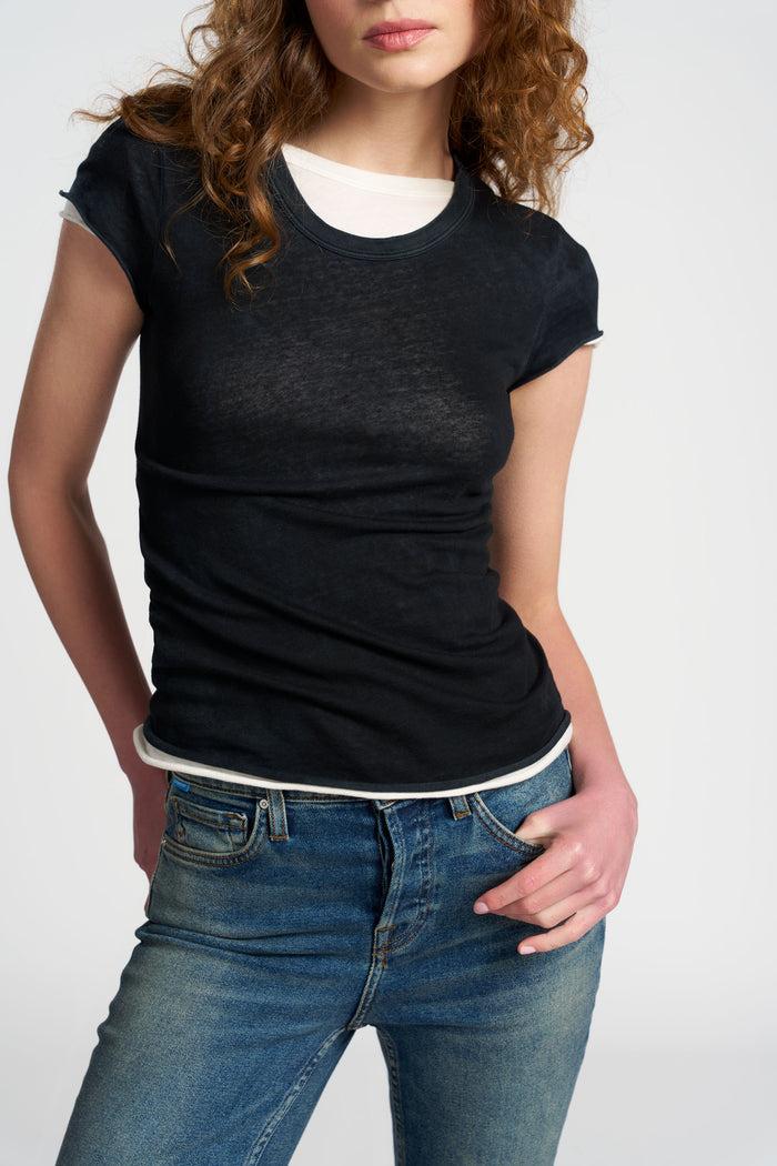 Cotton Citizen Marbella Cap Sleeve Tee Vintage Black