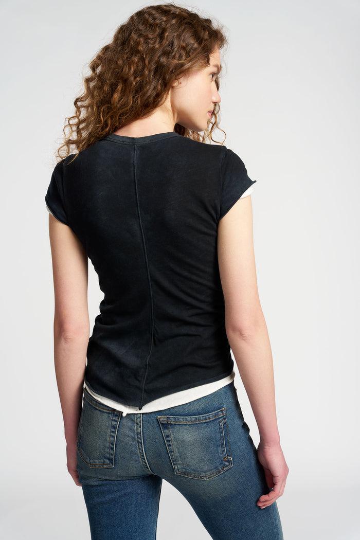 Cotton Citizen Marbella Cap Sleeve Tee Vintage Black