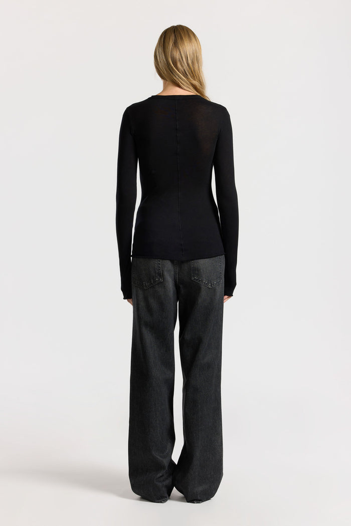 Cotton Citizen Marbella Long Sleeve Shirt Jet Black